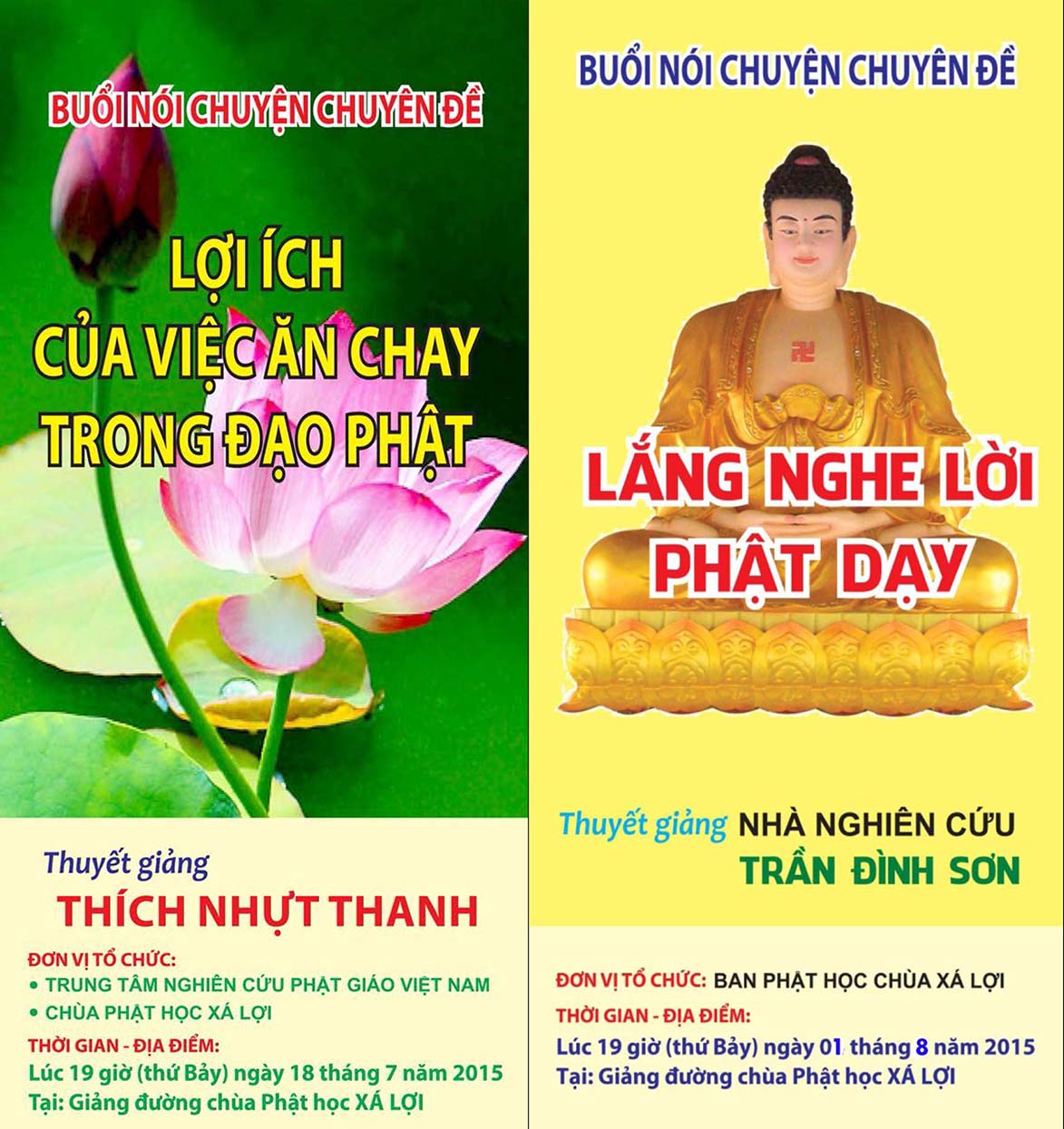 Lịch nói chuyện chuyên đề tháng 7 & 8 - 2015