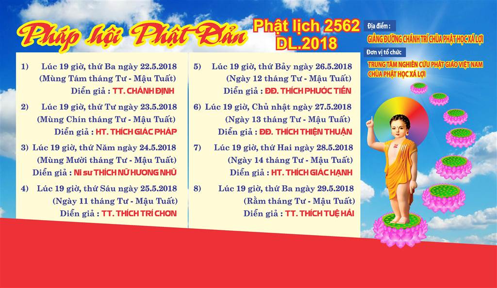 CHƯƠNG TRÌNH PHÁP HỘI PHẬT ĐẢN PL 2562 (DL 2018)