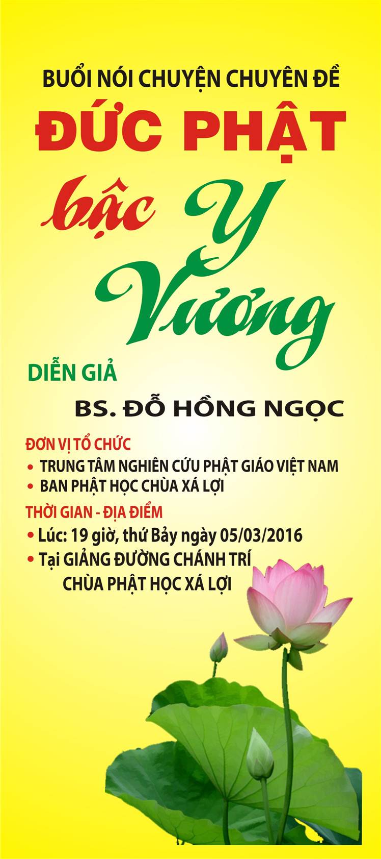 NÓI CHUYỆN CHUYÊN ĐỀ “ĐỨC PHẬT BẬC Y VƯƠNG”