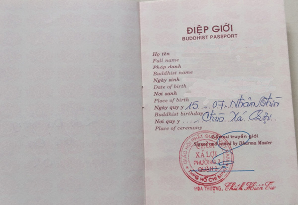 THÔNG BÁO TỔ CHỨC LỄ QUY Y